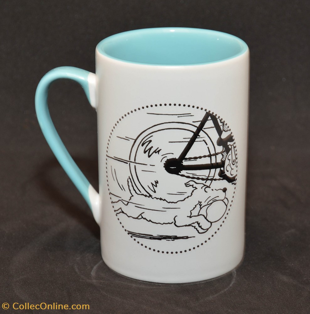 Mug - Moulinsart - 2016 - Tintin à vélo 2 de la table argenterie service the cafe tass mug moulinsart 2016 tintin a velo
