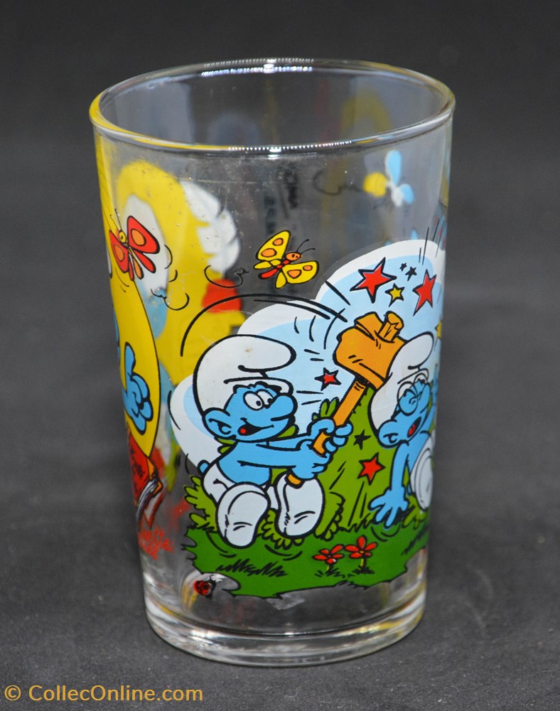art de la table argenterie schtroumpfs 1996 amora le schtroumpf a lunettes