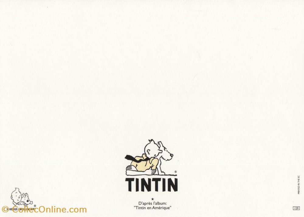 Carte - Moulinsart - 12x17 - Double+Enveloppe - Tintin cowboy (129) postale carte moulinsart 12x17 double enveloppe tintin cowboy 129