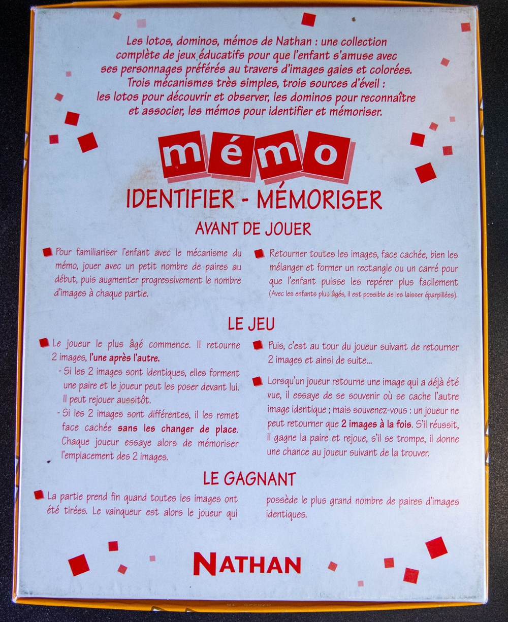 Nathan - 1997 - Mémo jeux de societe jouets nathan 1997 memo