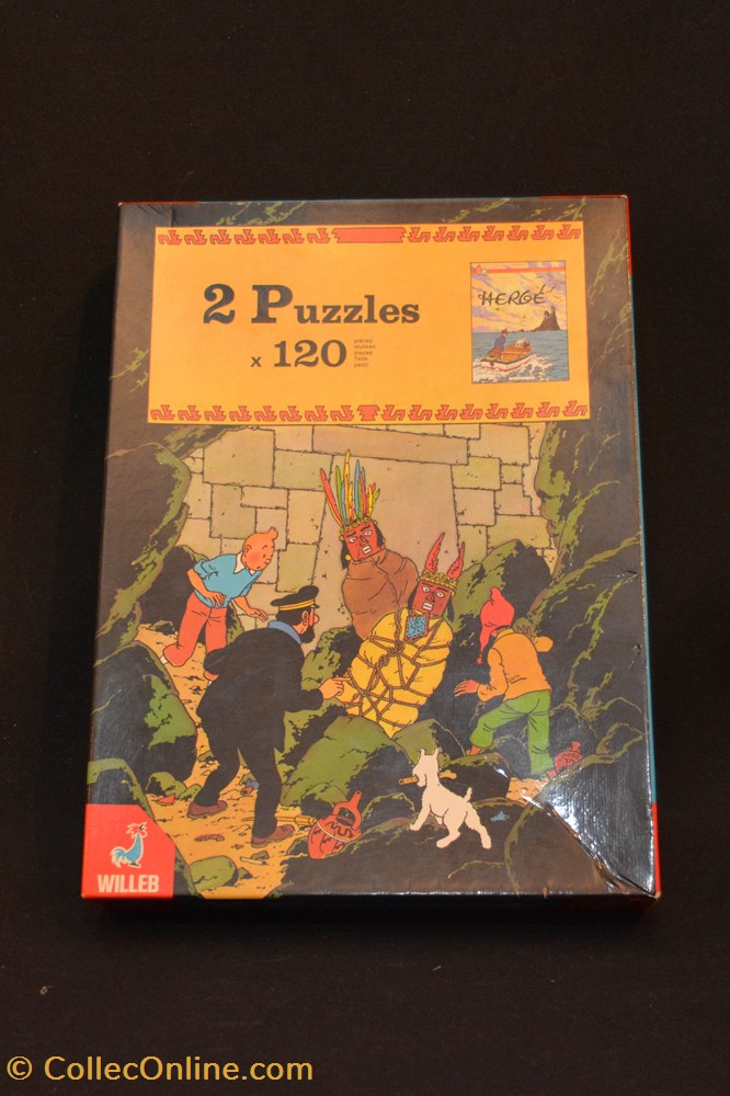Willeb - 1979 - 2x120 pièces - Le temple du soleil - L'île noire jeux jouet puzzle willeb 1979 2x120 pieces le temple du soleil ile noire
