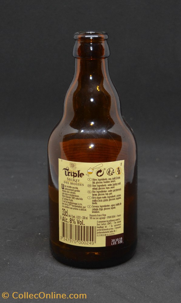 Secret des moines - Triple - FR - 8% - 33cl art la table argenterie bistrot alimentation bouteille secret des moines triple fr 8 33cl