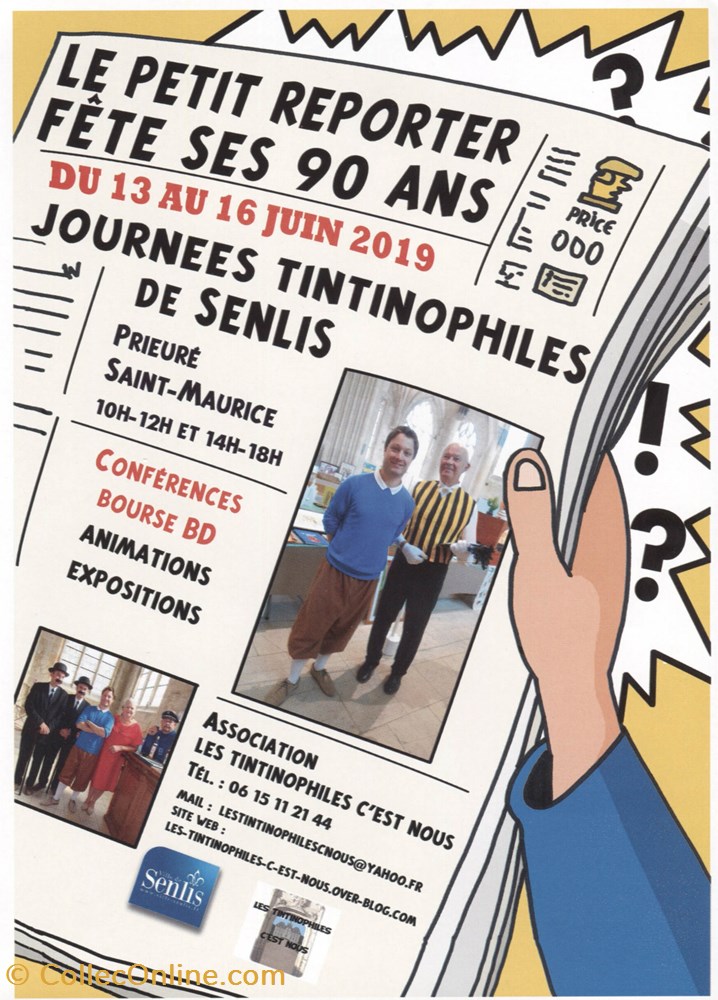 Journée Tintinophiles de Senlis - 2019 - Flyer documents anciens tickets entree journee tintinophiles de senlis 2019 flyer
