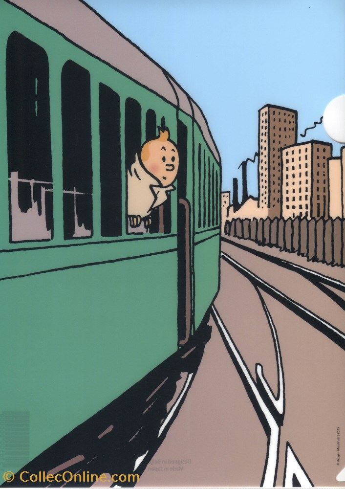Pochette souple - Tintin en train vieux papier autre pochette souple tintin en train