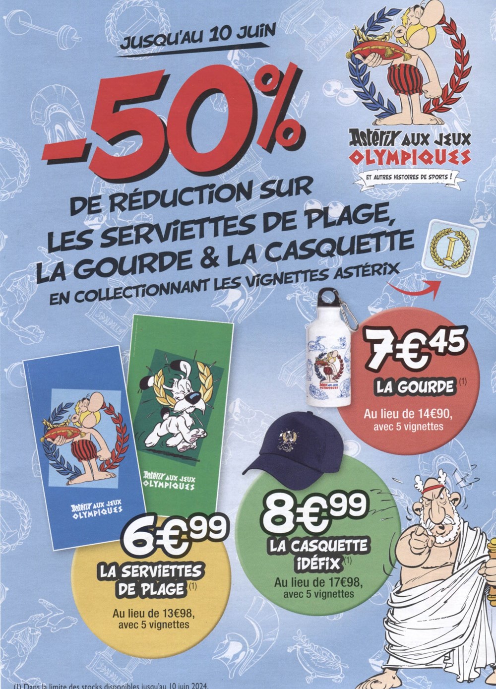 Cora 2024 Astérix aux jeux Olympiques Flyer Alte Dokumente