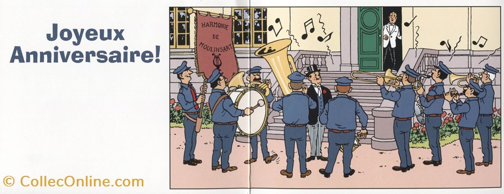 timbre france pap carte neuf 2000 fanfare a moulinsart
