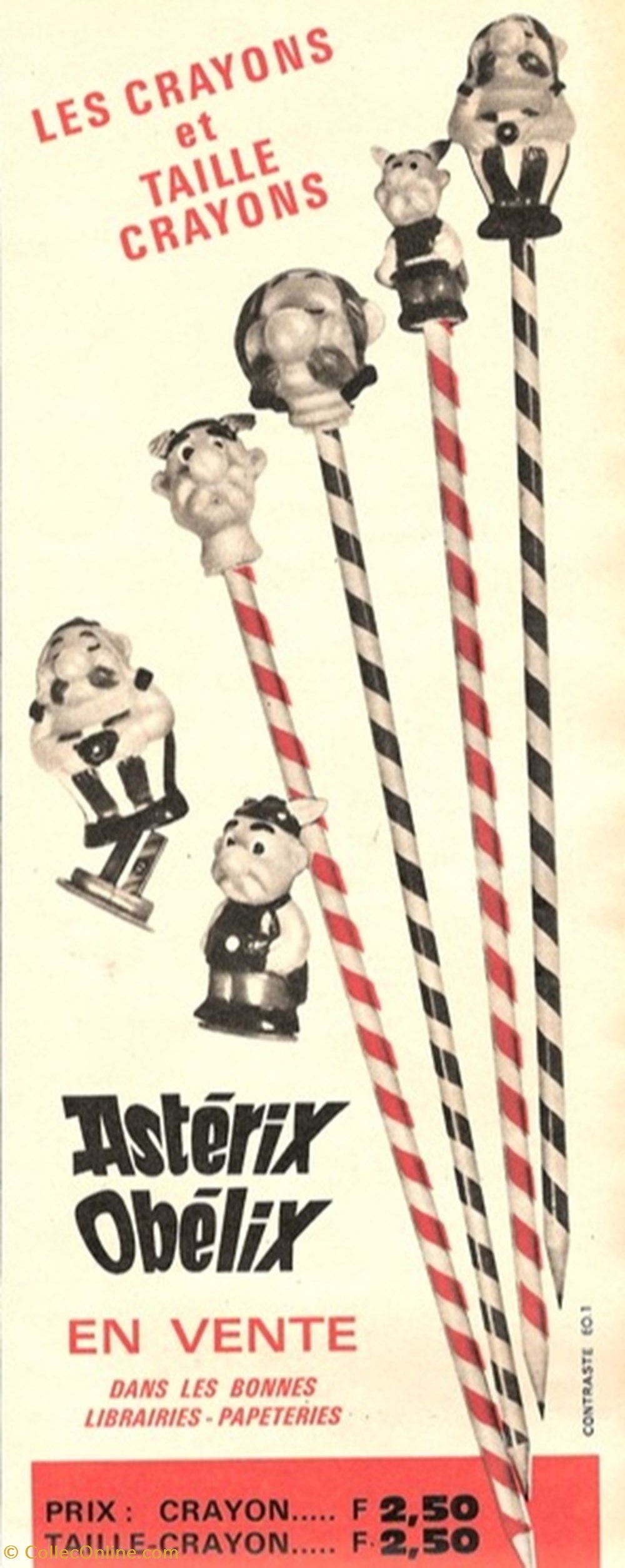 1967 - Crayon et taille-crayon figurines 1967 crayon et taille crayon