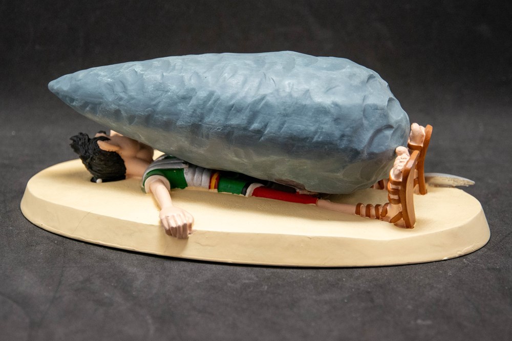 Scéne 09 - Le romain écrasé par un menhir figurines scene 09 le romain ecrase par un menhir
