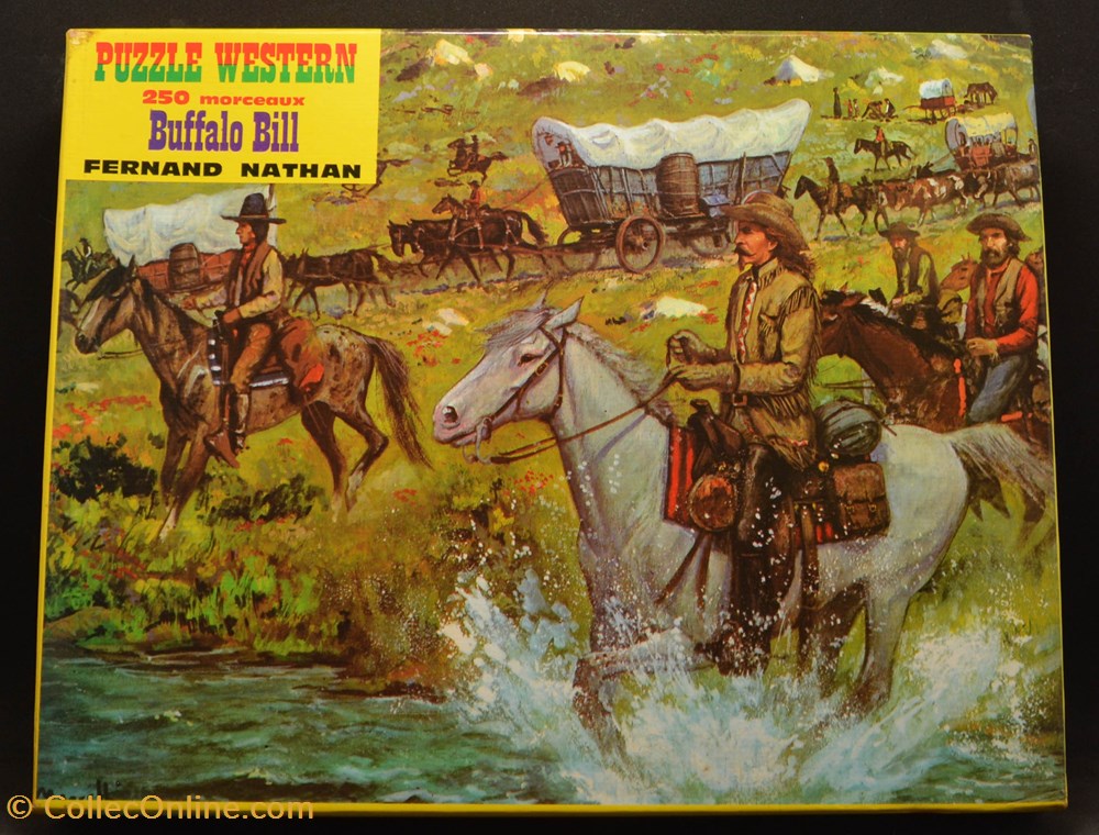 jeux de societe jouets casse tete puzzle serie western fernand nathan 1973 250 pieces buffalo bill