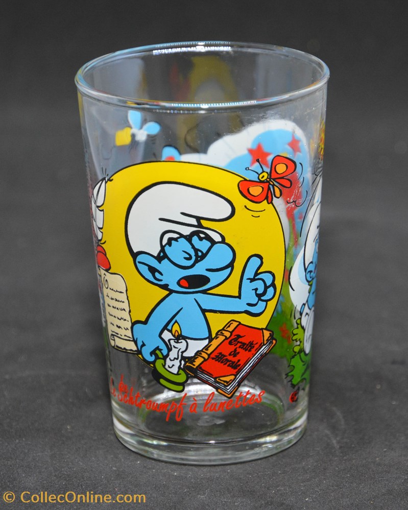 art de la table argenterie schtroumpfs 1996 amora le schtroumpf a lunettes