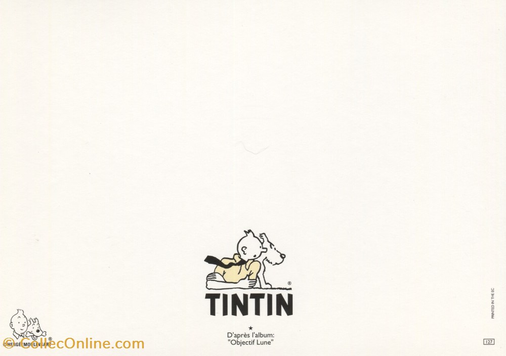 Carte - Moulinsart - 12x17 - Double - Objectif Lune (127) cartes postales carte moulinsart 12x17 double objectif lune 127