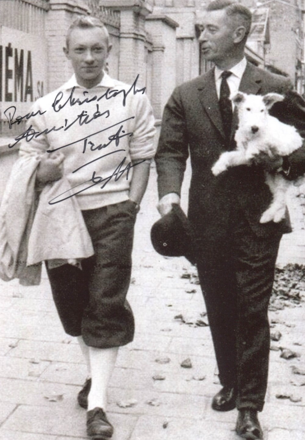Photo - Jean-Pierre Talbot et Hergé - Dédicace Jean-Pierre Talbot cartes postales photo jean pierre talbot et herge dedicace jean pierre talbot