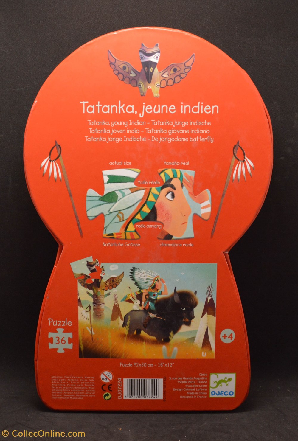 jeux de societe jouets casse tete puzzle indien djeco 36 pieces tatanka jeune indien