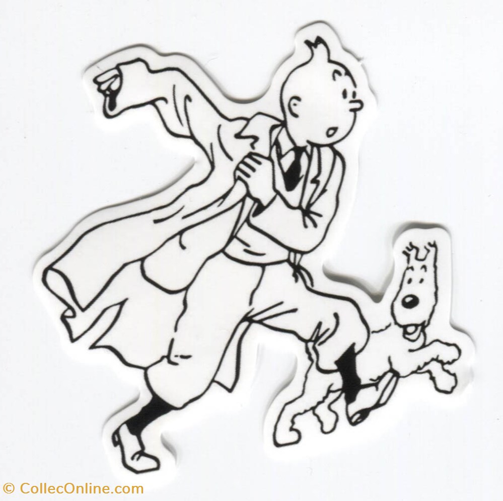 Autocollant - Tintin et Milou objet publicitaire autocollant tintin et milou
