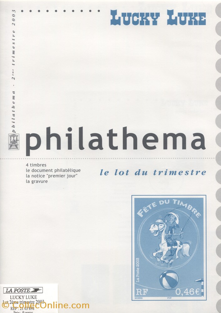 france philathema neuf 2003 fete du timbre lucky luke