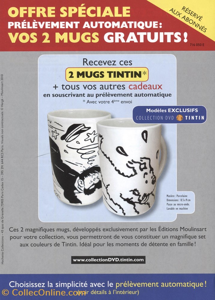 vieux papier ticket d entree hachette collection tintin 2010 offre prelevement