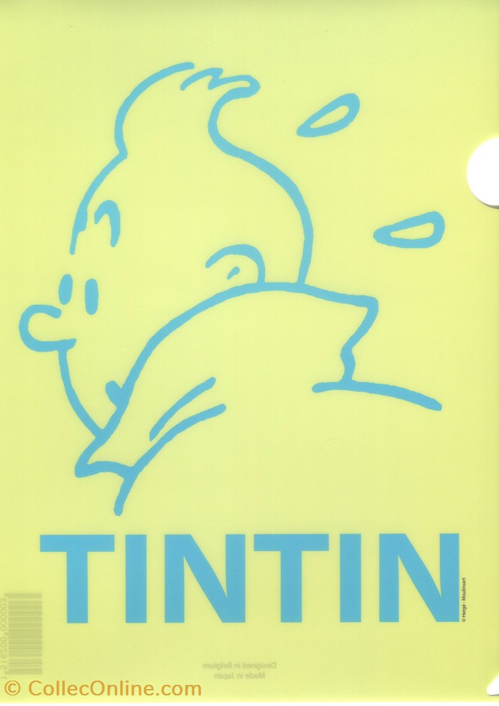Pochette souple - Tintin profil vert vieux papier autre pochette souple tintin profil vert