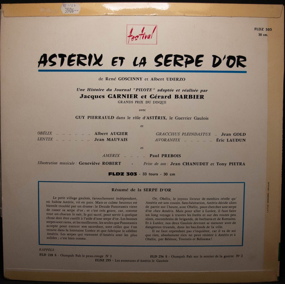 Vinyl - 33t - Astérix et la serpe d'or divers film dvd blu ray vinyl 33t asterix et la serpe or