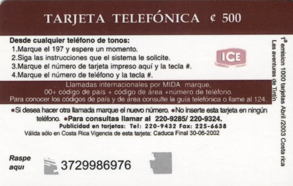 Costa-Rica - 2003 - Objectif Lune (2) divers telecartes cartes telephoniques costa rica 2003 objectif lune 2