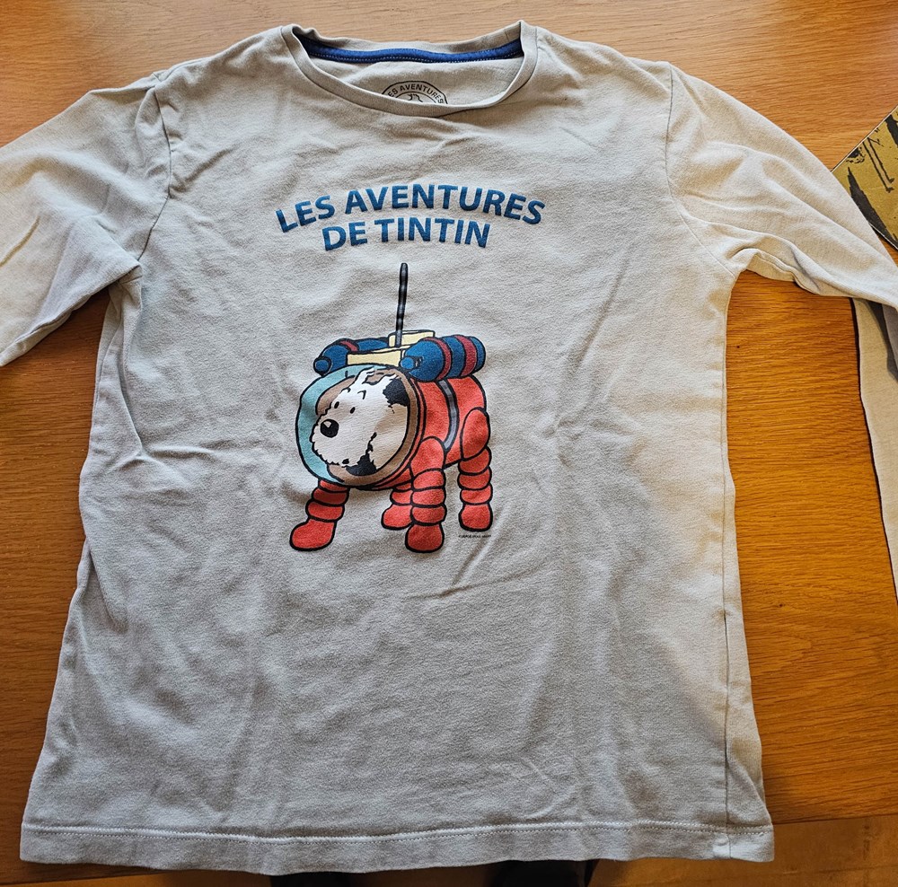 divers t shirt enfant milou cosmonaute