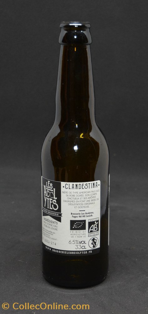 Clandestina - Blonde - FR - 6,5% - 33cl art table argenterie bistrot alimentation bouteille clandestina blonde fr 6 5 33cl