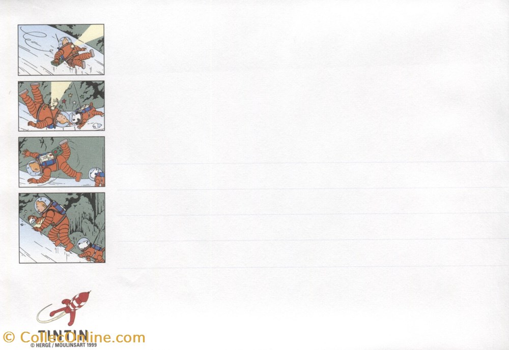 Set courrier - 1999 - Moulinsart - Feuille, enveloppe et sticker 3 vieux papier autre set courrier 1999 moulinsart feuille enveloppe et sticker