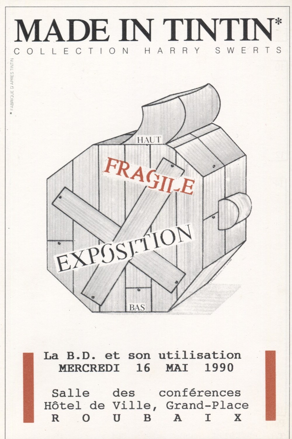 Carte - 10x15 - 1990 - Made in Tintin cartes postales carte 10x15 1990 made in tintin
