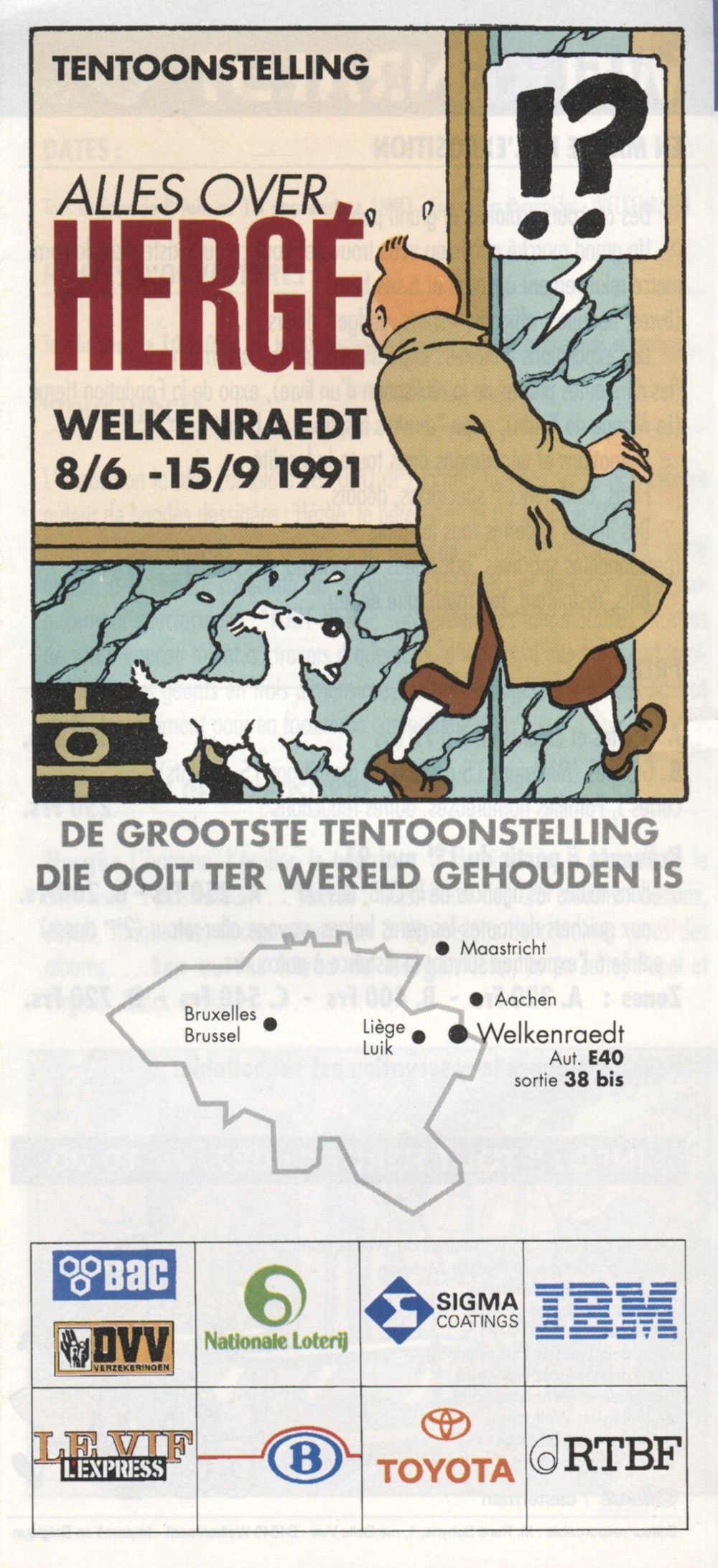 documents anciens tickets d entree tout herge 1991 brochure exposition