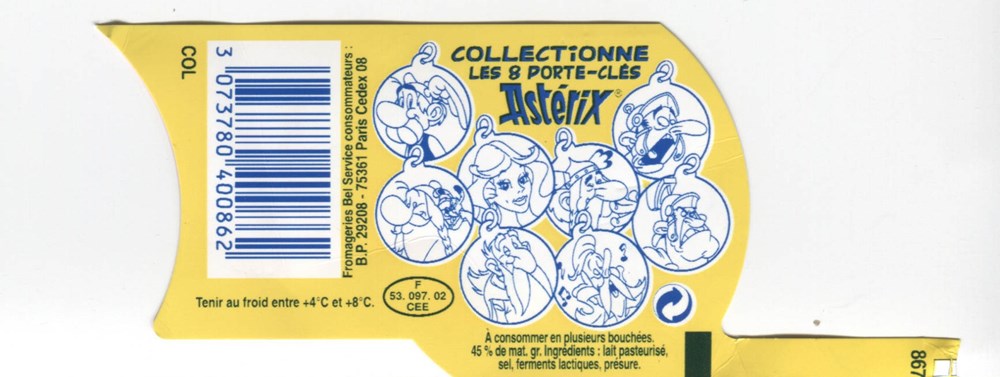 Mini-Babybel - Porte clé - Astérix documents anciens publicites mini babybel porte cle asterix