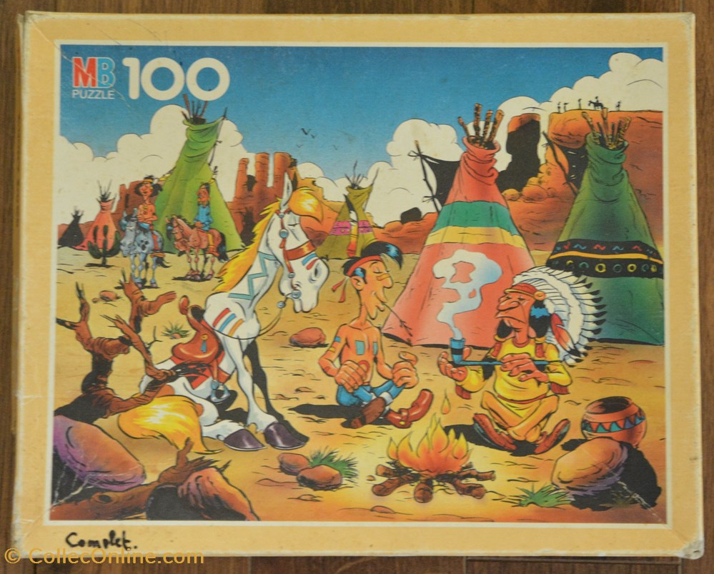 jeux de societe jouets casse tete puzzle lucky luke mb 100 pieces 1993 le calumet