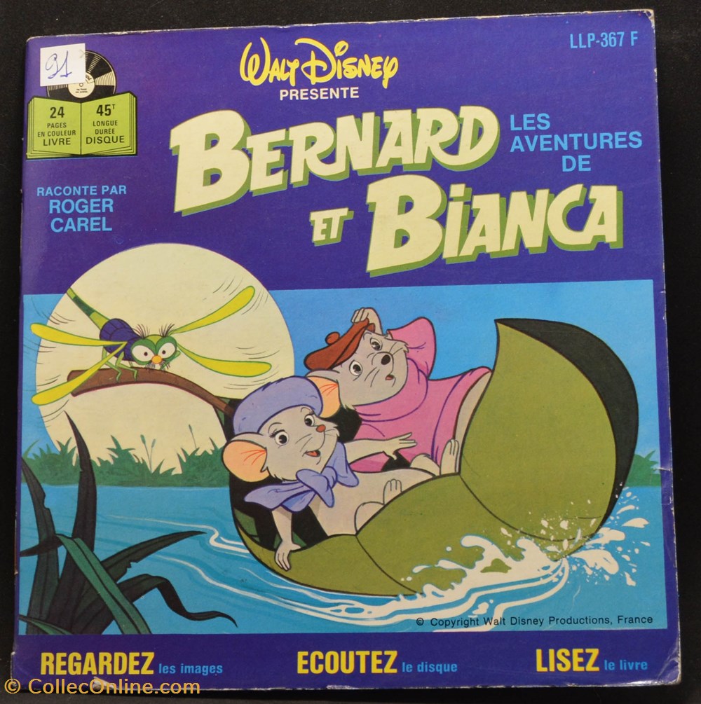 musique instruments disques vinyles vinyl 45 tours 1977 walt disney bernard et bianca