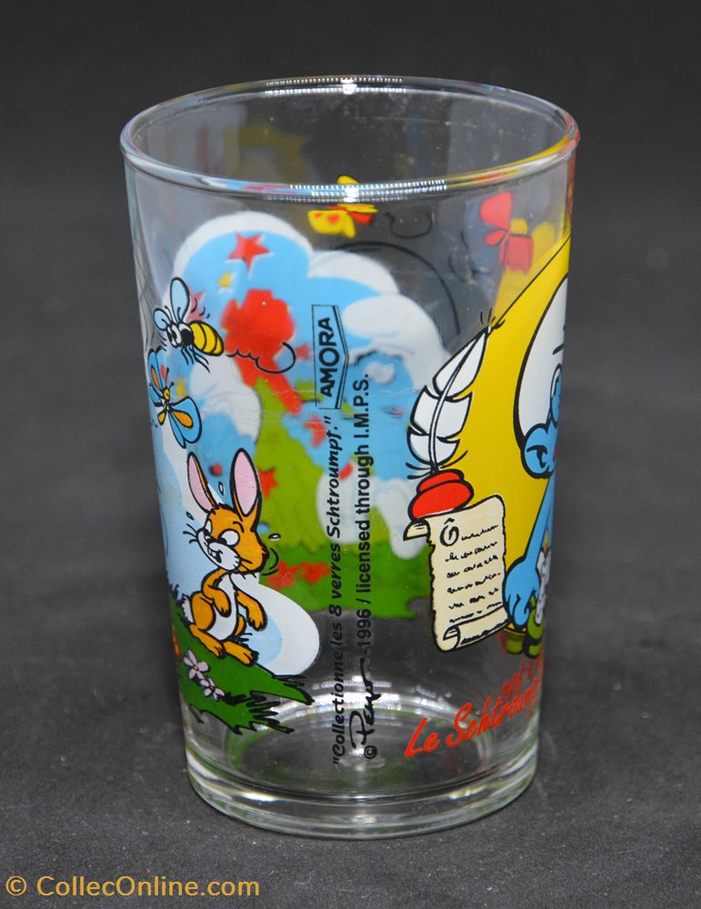 art de la table argenterie schtroumpfs 1996 amora le schtroumpf a lunettes