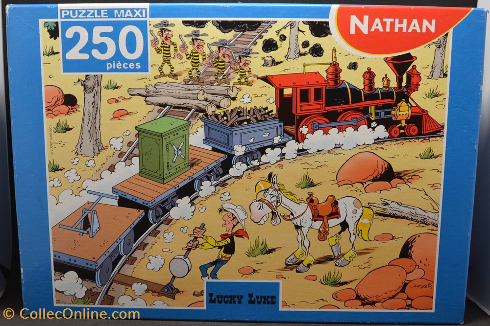 jeux de societe jouets casse tete puzzle lucky luke nathan 250 pieces 2002 attaque ratee
