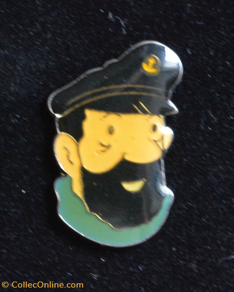 divers pin badges corner buste capitaine haddock