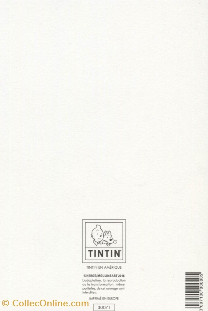 postale carte moulinsart 2016 10x15 tintin en amerique 30071