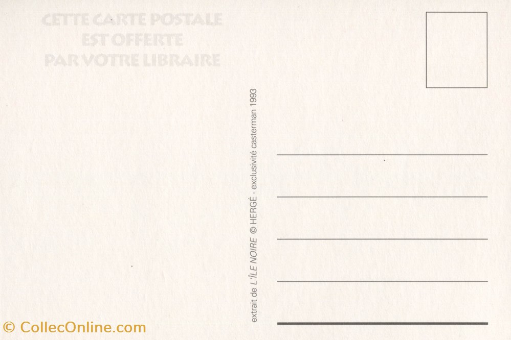 Carte - Casterman - 10x15 - 1993 - L'île noire postale carte casterman 10x15 1993 ile noire