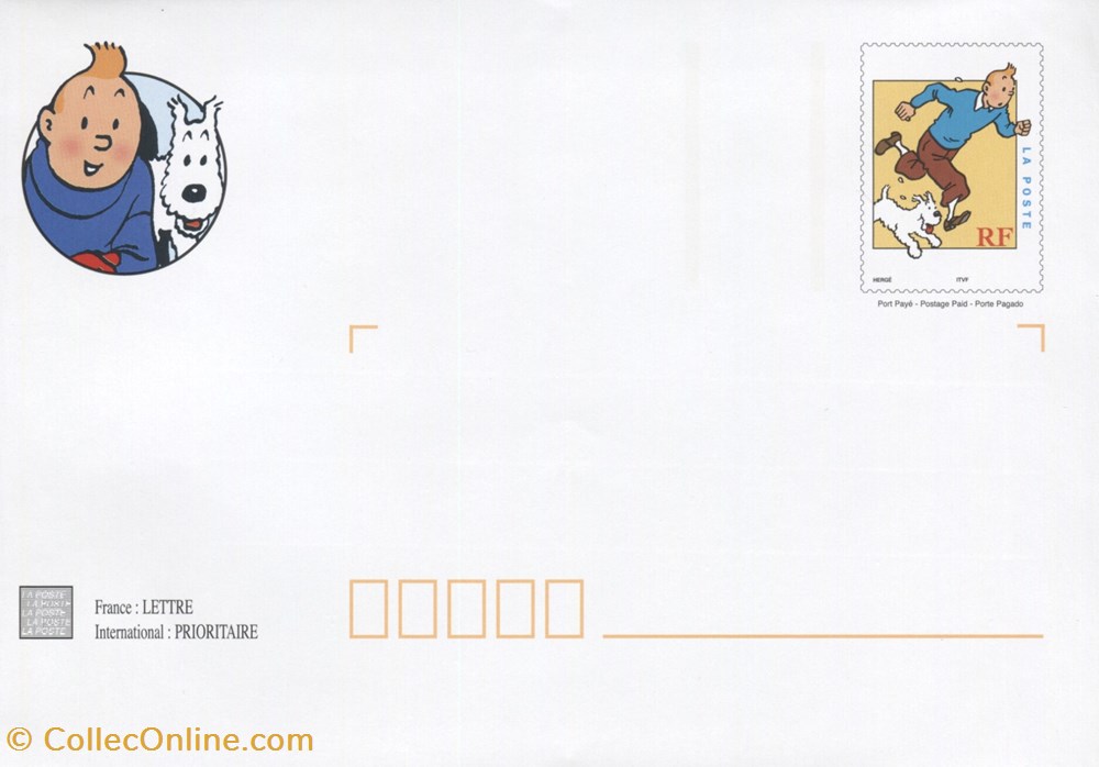 timbre france pap carte neuf 2000 tintin igloo