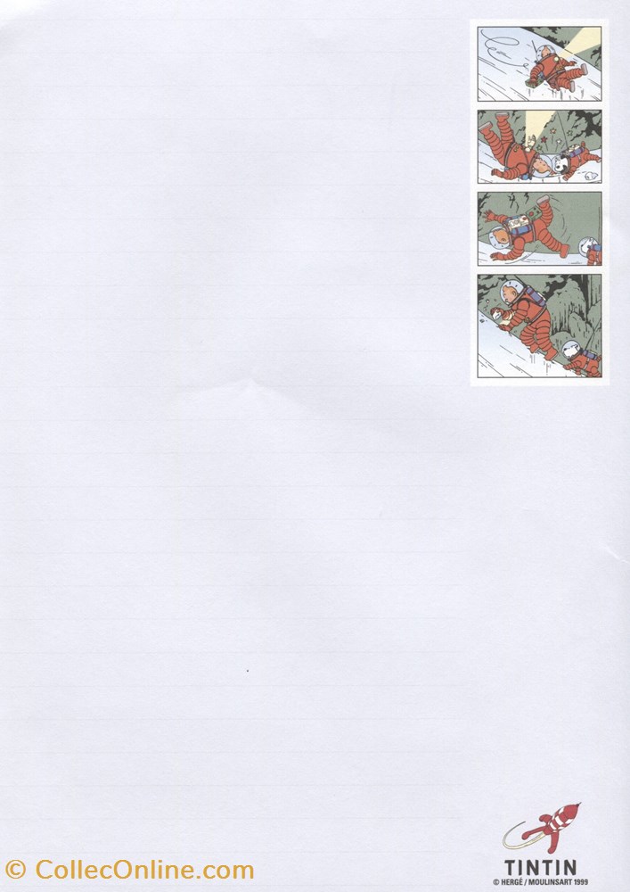 Set courrier - 1999 - Moulinsart - Feuille, enveloppe et sticker 2 vieux papier autre set courrier 1999 moulinsart feuille enveloppe et sticker