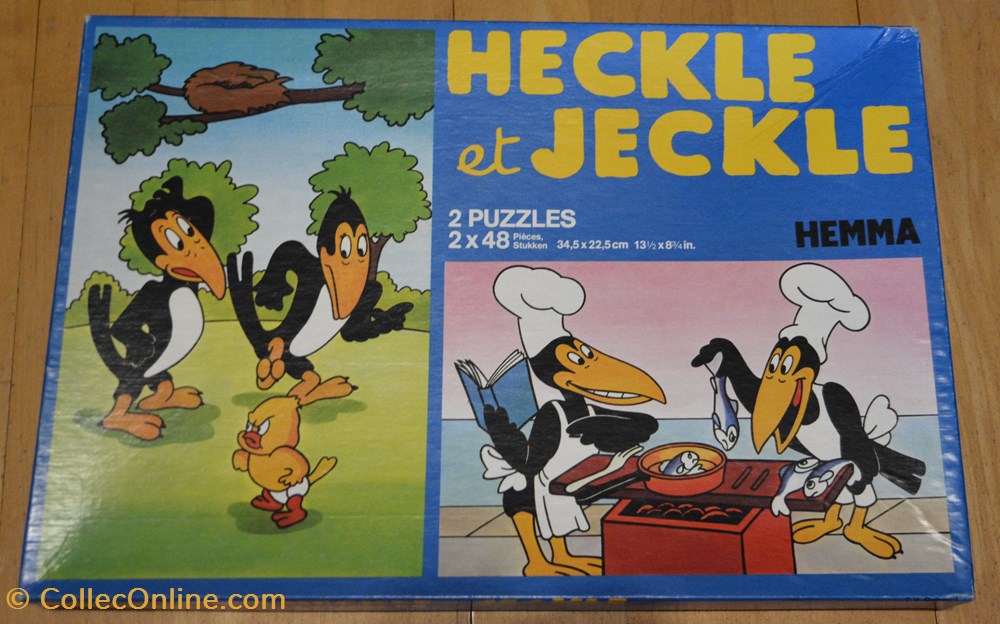 jeux de societe jouets casse tete puzzle heckle jeckle hemma 2x48 pieces