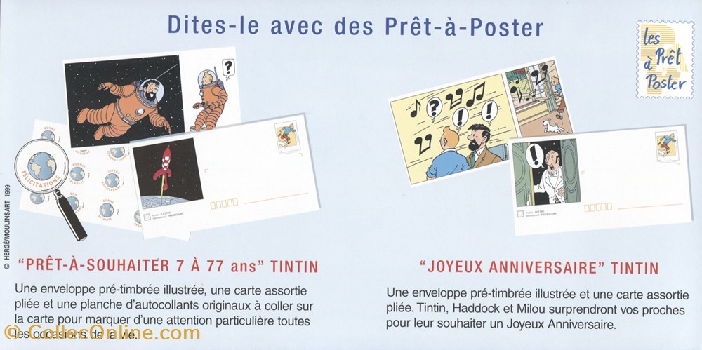 timbre france pap carte neuf 2000 les aventures de tintin