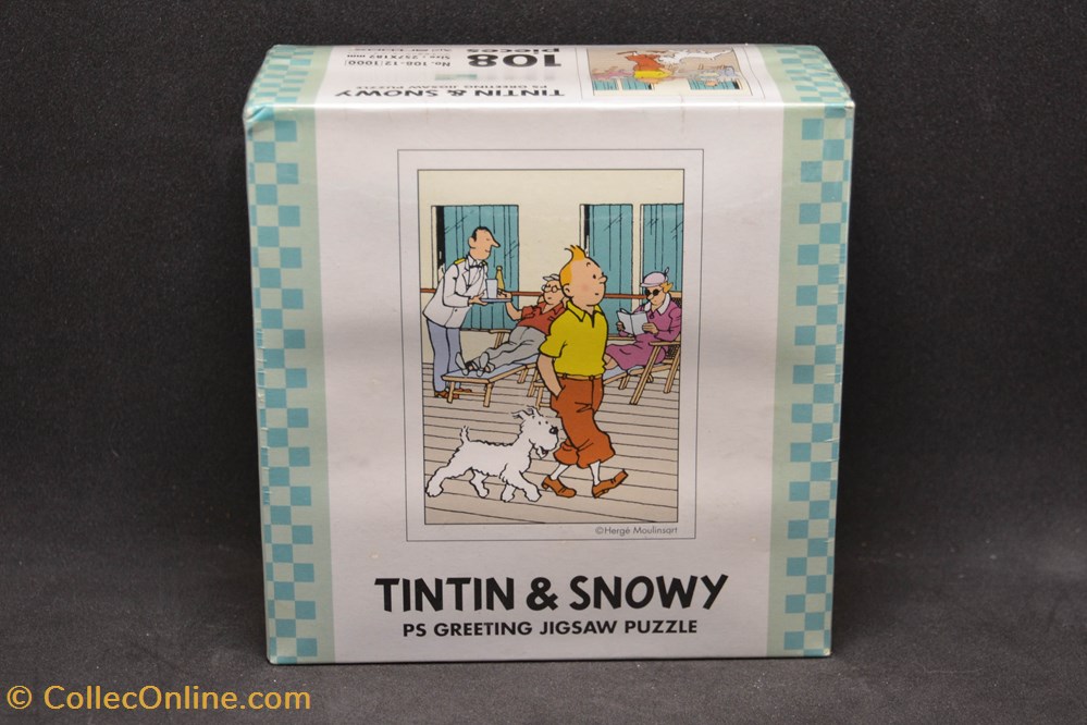 ArtBox - Japon - Années 90 - 108 pièces - Tintin & Snowy - Bleu jeux jouets puzzle artbox japon annees 90 108 pieces tintin snowy bleu