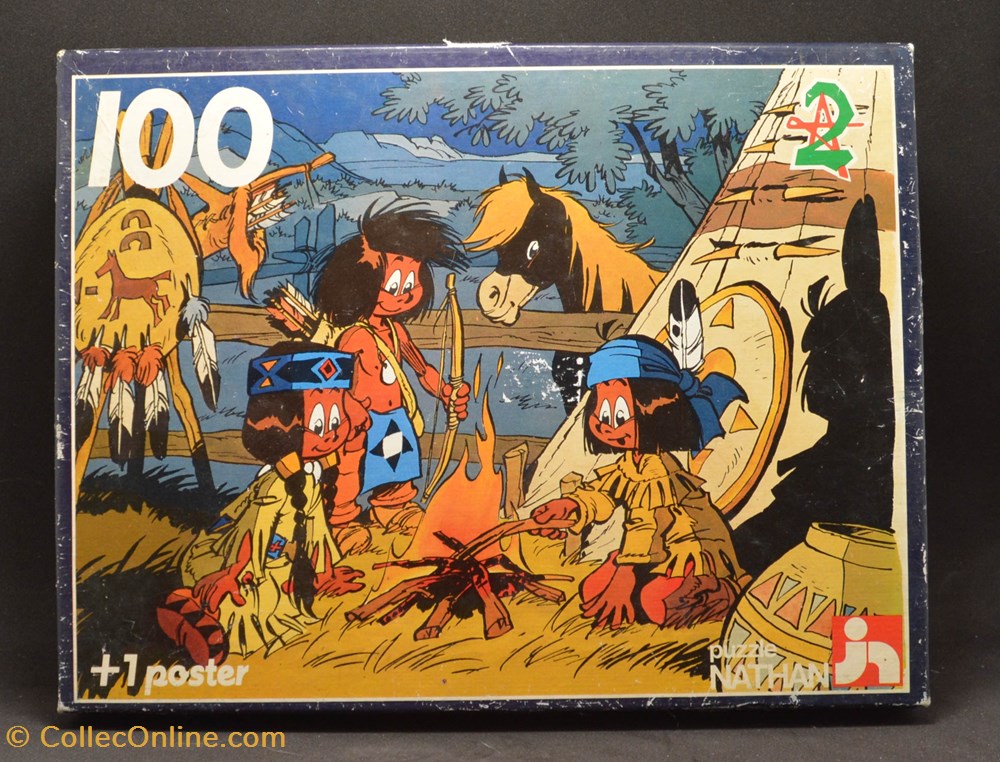 jeux de societe jouets casse tete puzzle yakari nathan 100 pieces 1984 yakari au camp