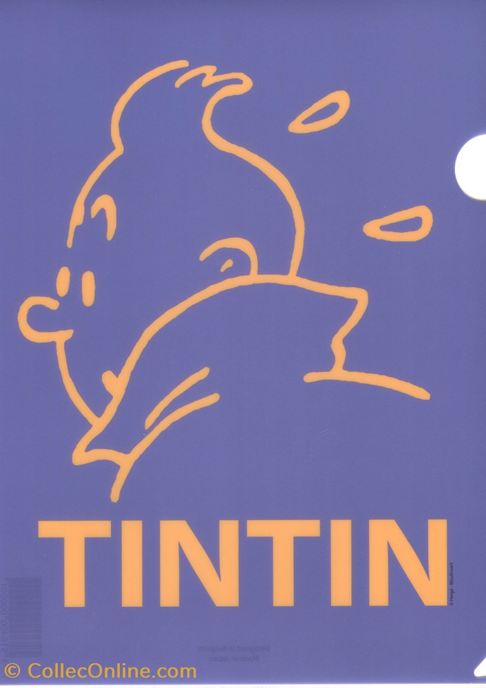 Pochette souple - Tintin profil mauve vieux papier autre pochette souple tintin profil mauve