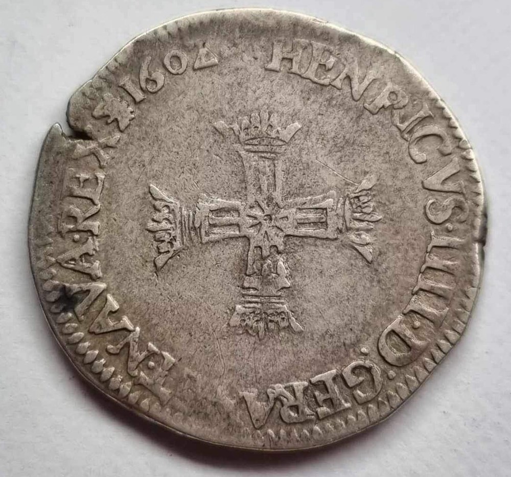 monnaies europe medievale france royales quart ecu henri iv a la petite croix 160z c