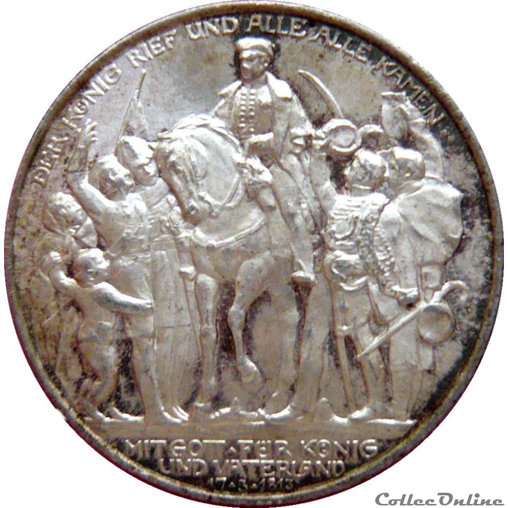 ALLEMAGNE 2 Mark 100e anniversaire défaite de Napoléon 1913 (Berlin) AKS140 monnaie monde allemagne 2 mark 100e anniversaire defaite de napoleon 1913 berlin aks140