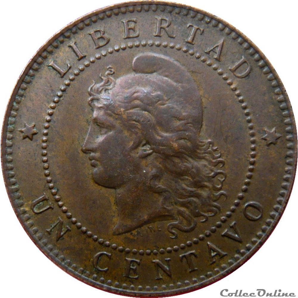 ARGENTINE 1 Centavo 1890 KM.19/32 monnaie monde argentine 1 centavo 1890 km 19 32