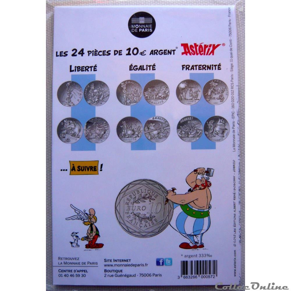 monnaie monde monaco france 10 euro commemorative asterix et egalite le cadeau de cesar 2015