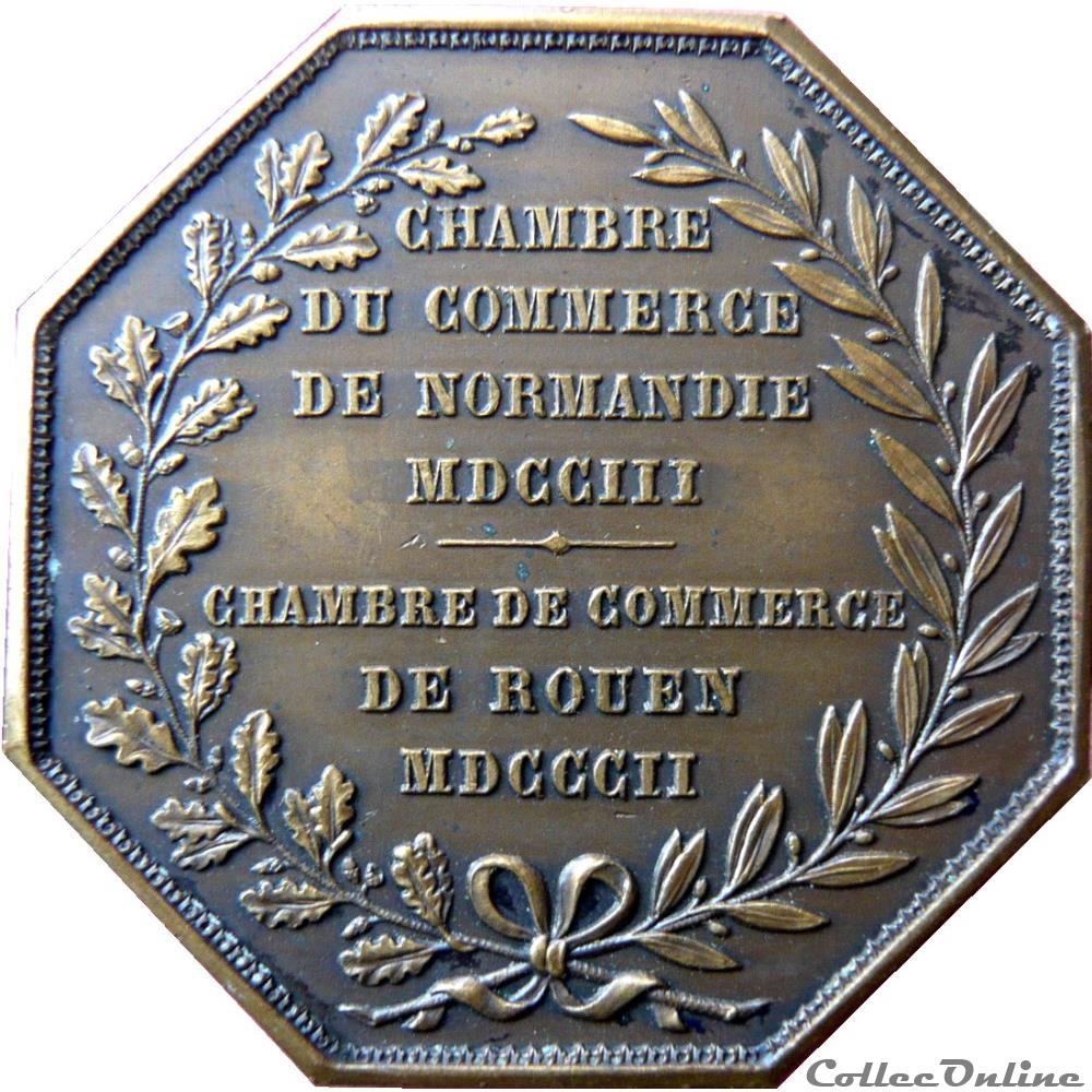CHAMBRES DE COMMERCE Chambre de commerce de Rouen 1802 monnaie jeton mereaux france chambres de commerce chambre de commerce de rouen 1802