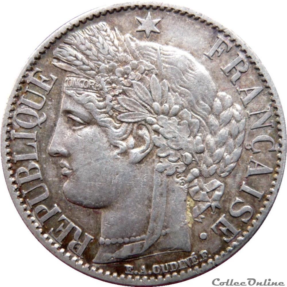 1 Franc Cérès, IIIe République 1872 A (Paris) F.216/5 monnaie france moderne 1 franc ceres iiie republique 1872 a paris f 216 5