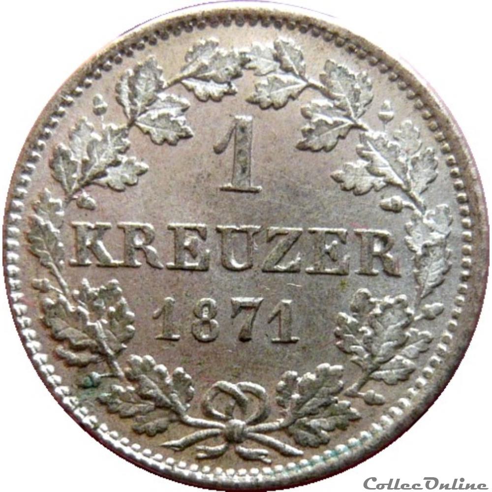 EN VENTE 1 Kreuzer Hesse-Darmstadt 1871 AKS.130 monnaie monde allemagne en vente 1 kreuzer hesse darmstadt 1871 aks 130